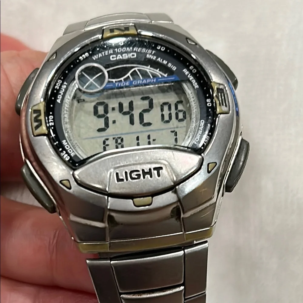 Casio Dual Time Alarm Tide Graph Digital W-753D-1AV W753D-1AV Men's Watch